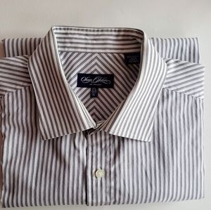 Sean John Dress Shirt Gray White Striped Size Extra Large